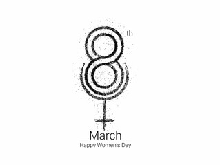 8 march Happy Women's Day Stylish Typography Text. Vector Illustration
