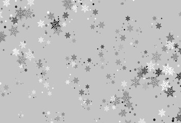 Light Gray vector layout with bright snowflakes.