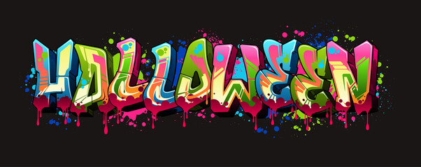 Halloween. A cool Graffiti styled design. Legible letters for all ages.