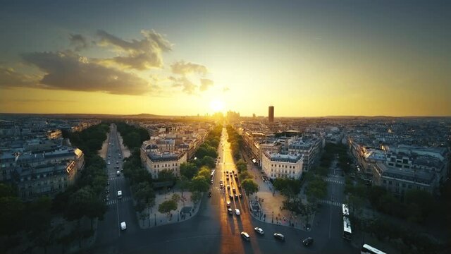 Paris view from Triumphal Arch, France