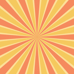 Rays vector yellow beams element. Sunburst shape. Radiating radial lines. Abstract circular shape.
