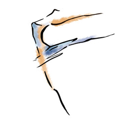 Sketch of dancing ballerina