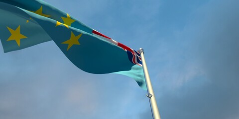 3d rendering of the national flag of the Tuvalu