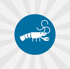 Crayfish isolated vector icon. sea animal design element