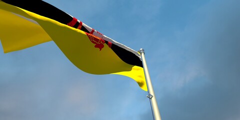 3d rendering of the national flag of the Brunei