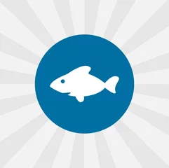 Tuinposter fish isolated vector icon. sea animal design element © Gunel
