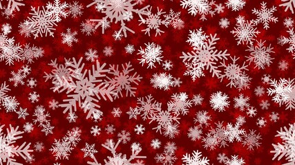 Naklejka na ściany i meble Red Seamless Christmas background snow illustration xmas. vector flake