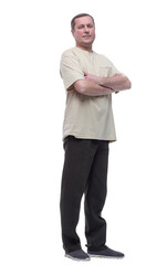 in full growth. confident mature man looking at you.