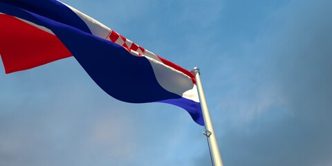 3d rendering of the national flag of the Croatia