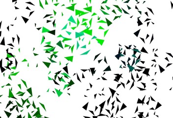 Dark Green vector background with triangles.
