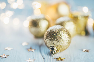 Christmas decor with garland close up