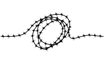 Seamless Vector Silhouette Curl Barbed Wire