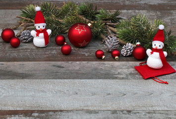 Christmas background with red christmas balls