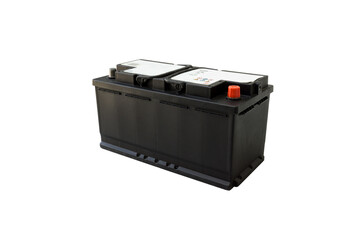 Car Battery AGM type isolated on white background.