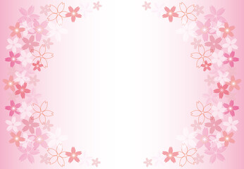 桜の花とグラデーションの背景イラスト