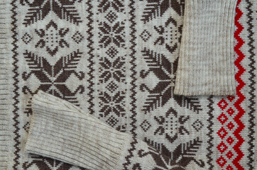 knitted texture or patterned background sweater close up warm woolen