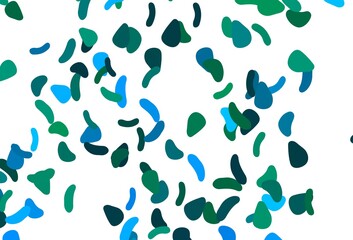 Light Blue, Green vector pattern with chaotic shapes.
