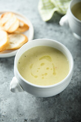 Celery asparagus soup with truffle oil