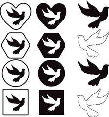 Fototapeta na wymiar Set of bird sign, vector illustration