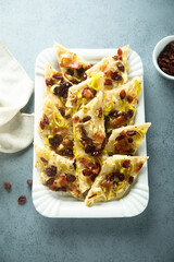 Delicious leek cranberry pie