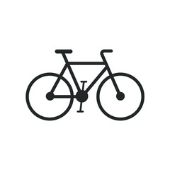 Fototapeta premium Bicycle vector icon. Bike symbol. Biking cycle sing. Traffic and transportation logo. Black silhouette isolated on white background.