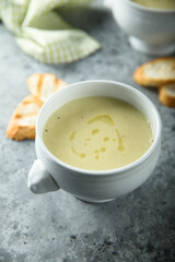 Celery asparagus soup with truffle oil
