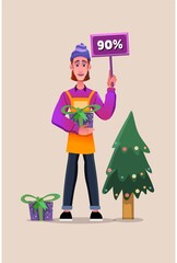 discounts on Christmas day with gifts. social media templates