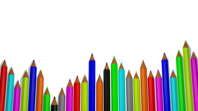 color pencil abstract background 3D render