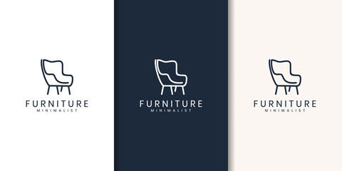 minimalist furniture logo design style line