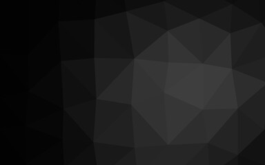 Dark Black vector polygonal template. Creative illustration in halftone style with gradient. Completely new template for your business design.