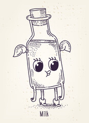 Set of cute characters. Vector cute cartoons