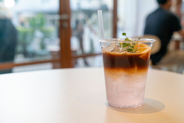 espresso coffee tonic with yuzu orange