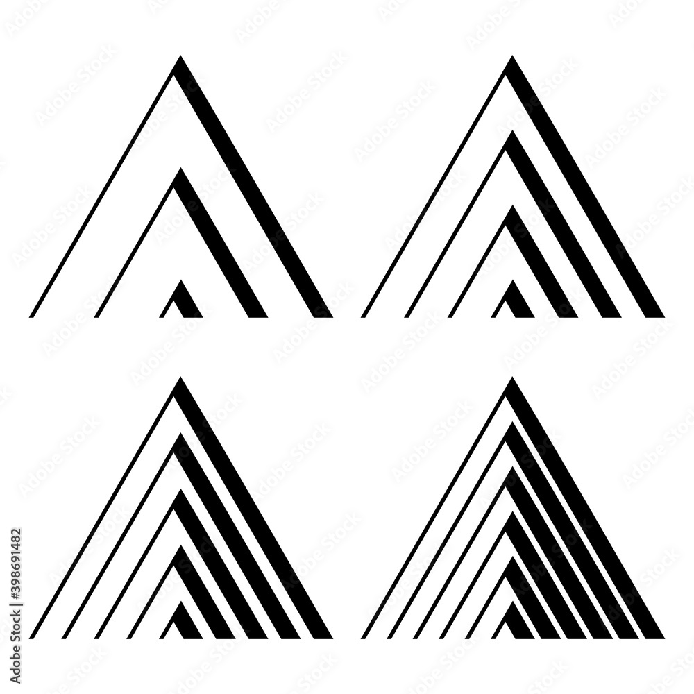 Poster black triangular logo stripes in a modern style. colorful geometric logo. design template. isolated 