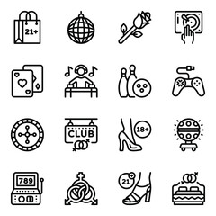
Disco Lights and Intim Collection Filled Icons 
