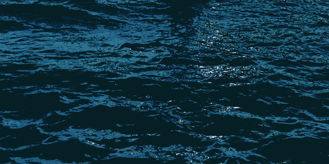 Image vectorielle qui symbolise de la protection de l’environnement, en illustrant un fond de vague à la surface d’une mer calme. © pict rider