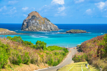 Beautiful view of Southeastern Bay (Baia do Sueste) in Fernando de Noronha Island - Pernanbuco,...