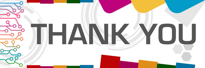 Thank You Colorful Circuit Left Random Shapes 