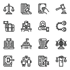 
Pack of Law and Order Glyph Icons 
