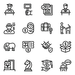 
Pack of Political Contracts and Deals Glyph Icons 
