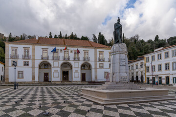 view of the city hall and Place of the Republic Square in Tomar