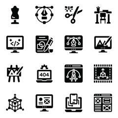 
Pack of Graphic Designing Glyph Icons 
