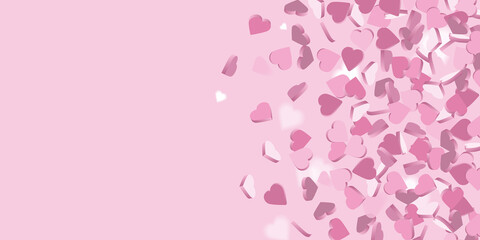 Pink little Hearts love background - Design for valentines day and love banner