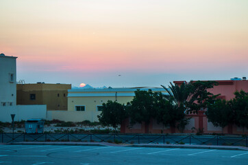 Fototapeta premium Dramatic sunrise in the park. Outdoors