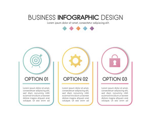 Business infographic design. Diagram with 3 elements. Vector