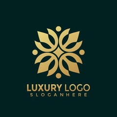 Minimalist Elegant Luxury logo, Golden fashion modern logos Design Vector