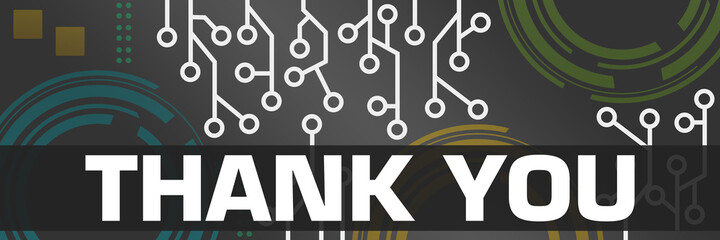 Thank You Dark Colorful Technology Background Circuit Horizontal 