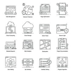 
Pack of Seo and Development Flat Icons
