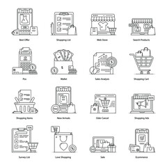 
Pack of E Shopping Flat Icons 
