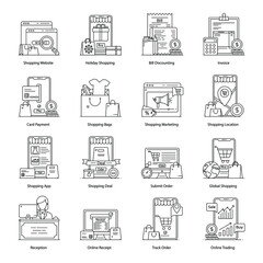 
Pack of Online Shopping Flat Icons 
