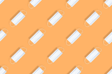 Seamless pattern. Seamless pattern of medical masks.Medical masks background.